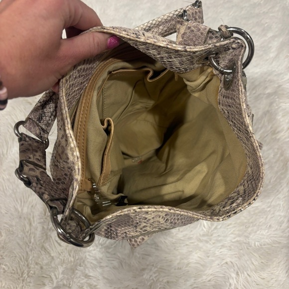 Cole Haan Snake Skin Bailey Roccia Shoulder Bag Purse - Picture 8 of 14